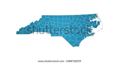 North Carolina Administrative Map Counties Map Stock Illustration ...