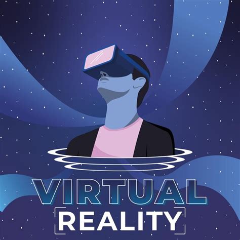 Poster De Concepto De Realidad Virtual Caricatura Masculina Con Gafas