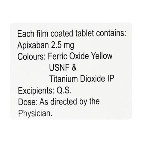 Abaxis Apixaban 25 Mg Tablet At Rs 450box Eliquis In Raipur Id