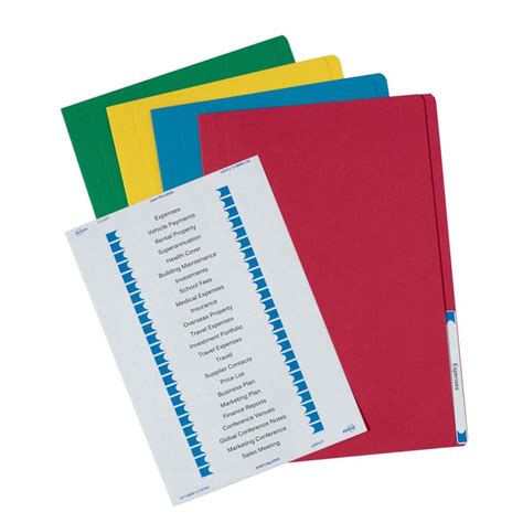 Avery Manilla Folder With Labels Foolscap 355 X 241 Mm Assorted Colours