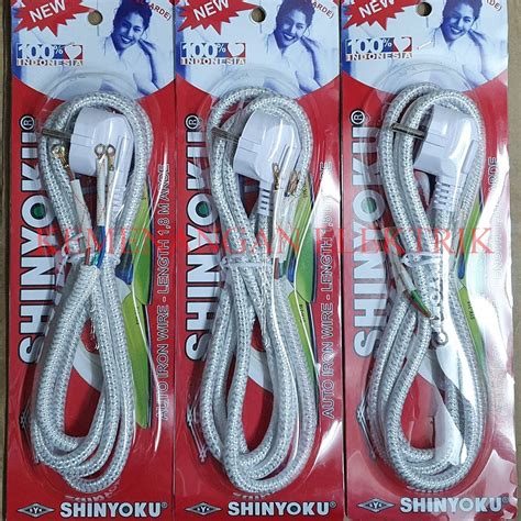 Jual Kabel Setrika Gosokan Shinyoku Universal Kepala Arde Bulat M