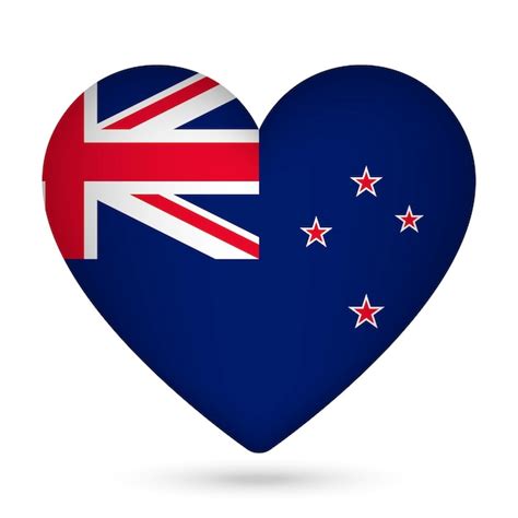 Premium Vector New Zealand Flag In Heart Shape Vector Illustration