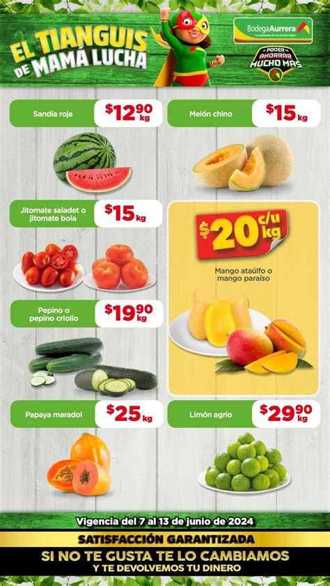 Ofertas Bodega Aurrerá Tianguis de frutas y verduras al 13 de junio 2024