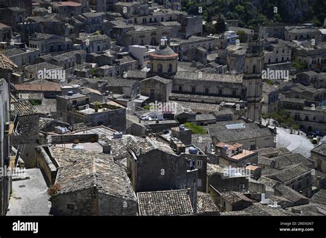 Landscape With Panoramic View Of Modica Bassa A Historic Town With