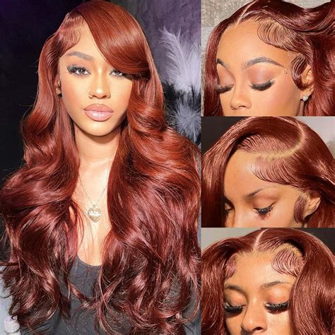 Amazon Ailiceehr Reddish Brown X Hd Lace Front Wigs Human Hair