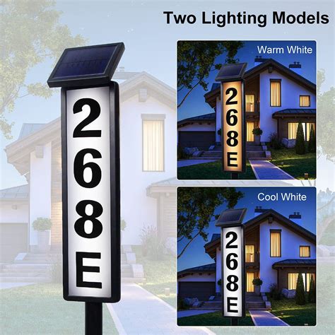 Aihimol Solar House Number Sign Light Lighted Address Numbers Outdoor