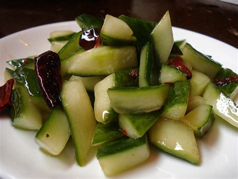 Spicy Cucumber Salad With Chilli And Sichuan Pepper 炝黃瓜 At Baozi Inn