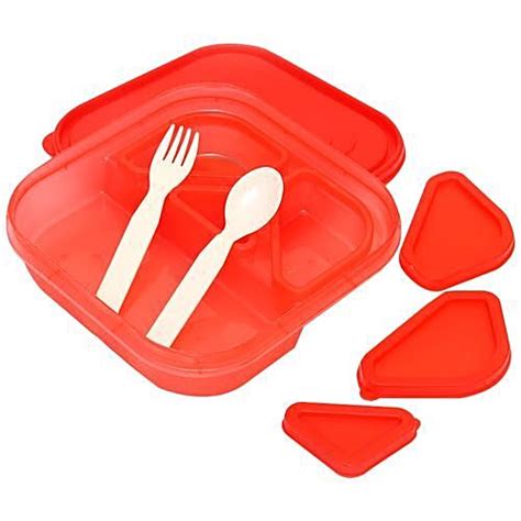 Buy Swastik Big Bite Premium Plastic Lunch Box Set Red Online At Best