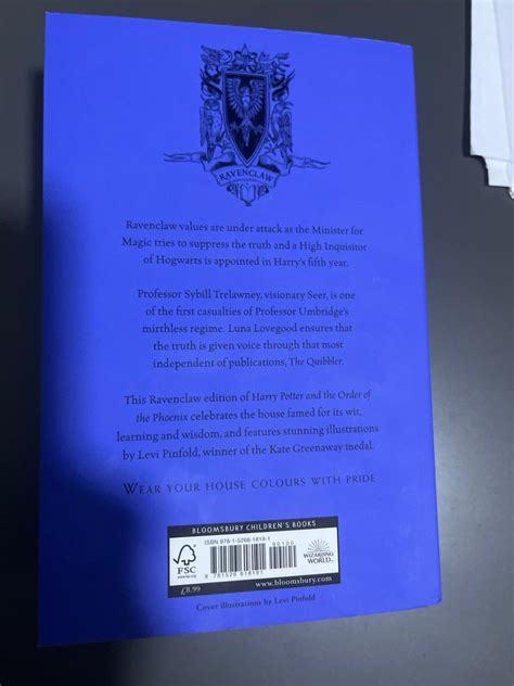 Harry Potter And The Order Of The Phoenix Ravenclaw House Edition