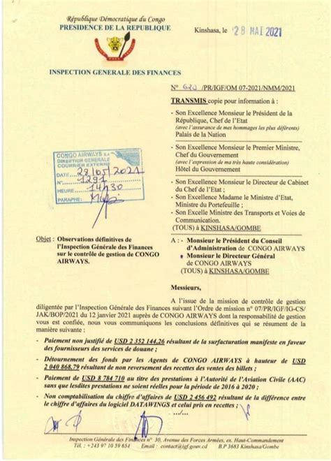 Rdc Un Rapport Daudit De Ligf Accable Le Comit De Gestion De Congo