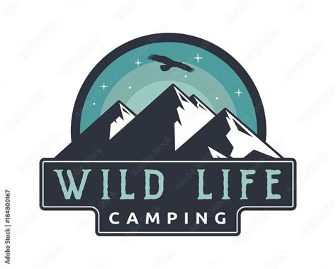 Vintage Wildlife Summer And Spring Camp Camping Activities Logo Badge