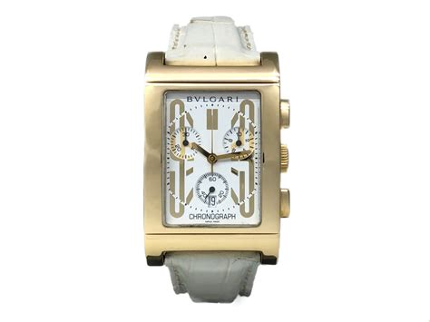 Bvlgari Rettangolo Chronograph 18k Rtc49 G Watchway Luxury Watches