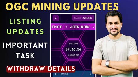 OGC Mining Listing Details Withdraw Updates Important Task For