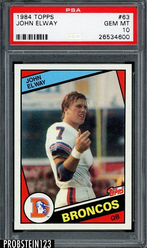 1984 Topps John Elway Denver Broncos 63 Football Card For Sale Online