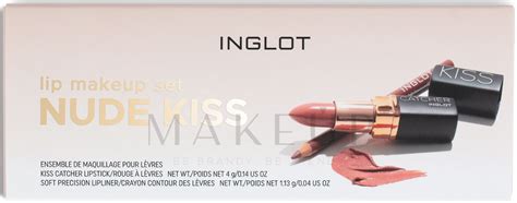 Inglot Lip Makeup Set Nude Kiss Lipstick 4g Lipliner 1 13g Set MAKEUP