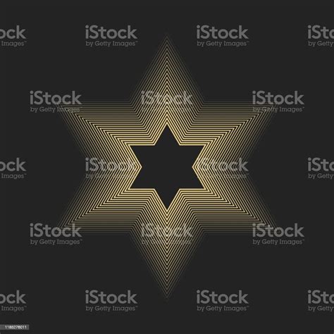 Golden Lines That Makes A Six Pointed Star Figure Halftone Star Of David Stock Illustration