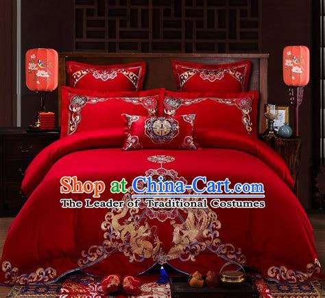 Chinese Traditional Wedding Dragon Phoenix Quilt Cover