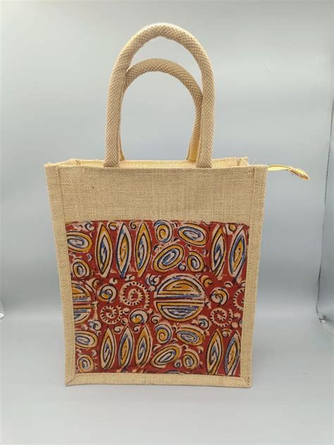 Short Cotton Padded Open Printed Jute Carry Bag Size Defined At Rs