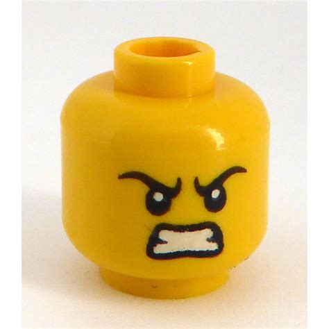 Lego Yellow Minifigure Head With Smile With Teeth And Tongue Scrowl