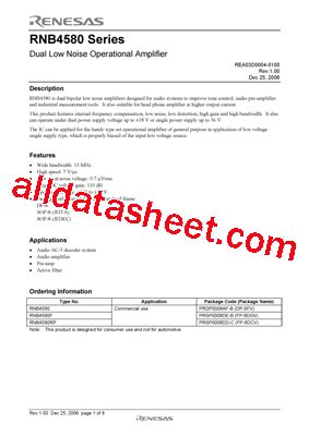 RNB4580 Datasheet PDF Renesas Technology Corp