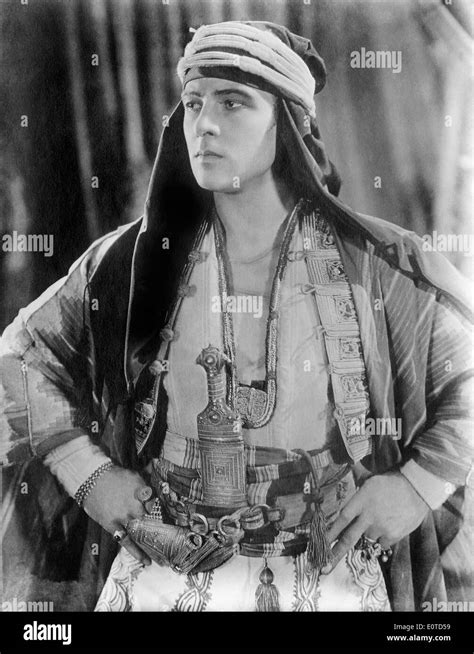 Rudolph Valentino On Set Of The Silent Film The Sheik 1921 Stock