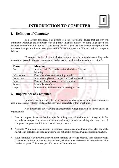 Pdf Introduction To Computer Fundamental