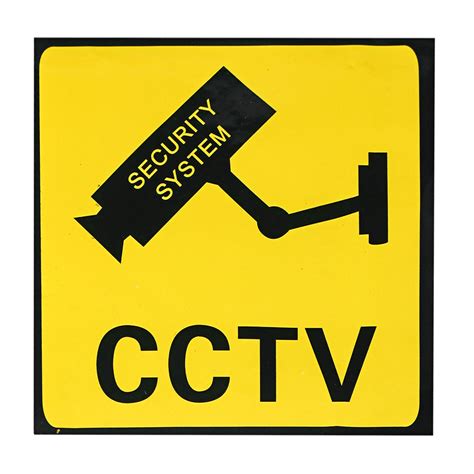 CCTV Surveillance Camera Sticker Warning Sign Security System Monitor ...