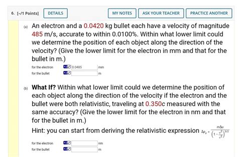 Solved 6 1 Points DETAILS MY NOTES ASK YOUR TEACHER Chegg