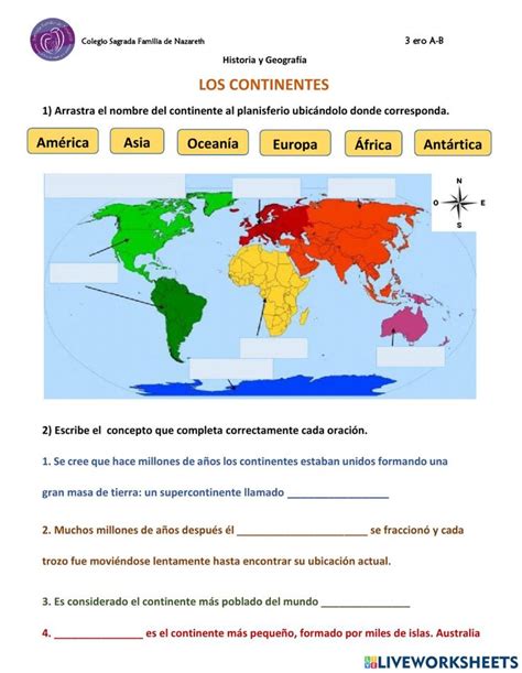 Ejercicio Online De Los Continentes Para 3ero Puedes Hacer Los