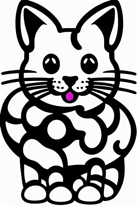 Lexica Clipart Happy Cat Face Black And White