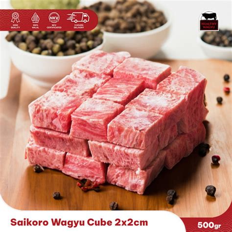 Promo Saikoro Wagyu Cube 2X2CM 500 Gram Kab Tangerang Healthywagyu