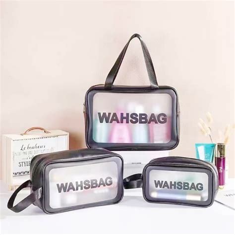 Kit Bolsa De Higiene Pessoal Transparente Para Maquiagem Feminina