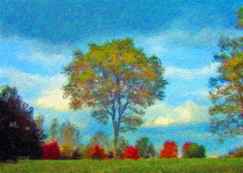 autumn trees painting  stock photo public domain pictures