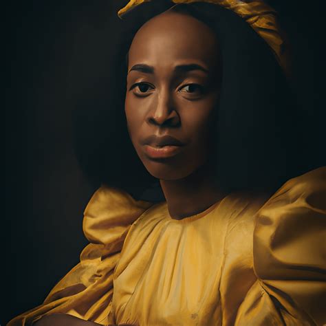 Mujer Negra Con Vestido Amarillo Al Estilo Jan Van Eyck Creative Fabrica