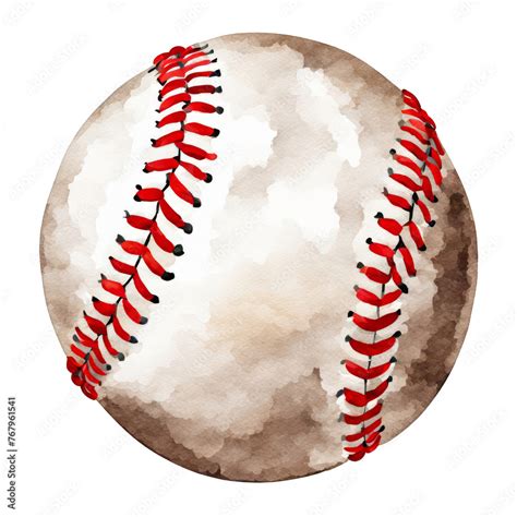 A Baseball Watercolor Illustration Clipart Sports Ball For Scrapbook