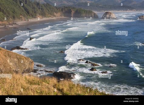 Crescent Beach from a view point in Ecola State Park near Canon Beach ...