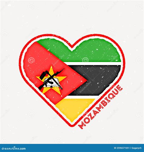 Mozambique Heart Flag Badge. Stock Vector - Illustration of love
