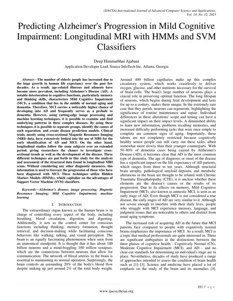 Pdf Predicting Alzheimer S Progression In Mild Cognitive Impairment Longitudinal Mri With