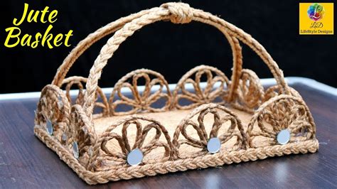 Diy Flower Basket With Jute Rope And Cardboard Jute Flower Basket