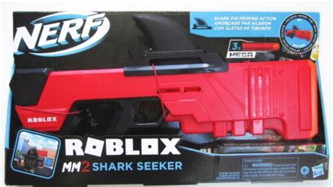 Nerf Roblox X Dart Rifle Gun MM2 Shark Seeker W 3 Mega Darts BRAND NEW