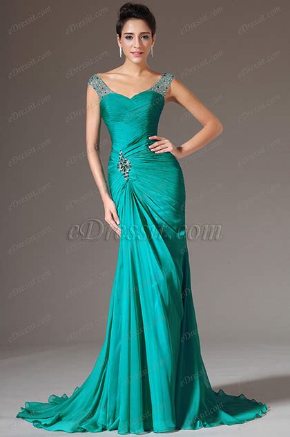 Sweetheart Fully Beaded Straps Formal Gown Edressit