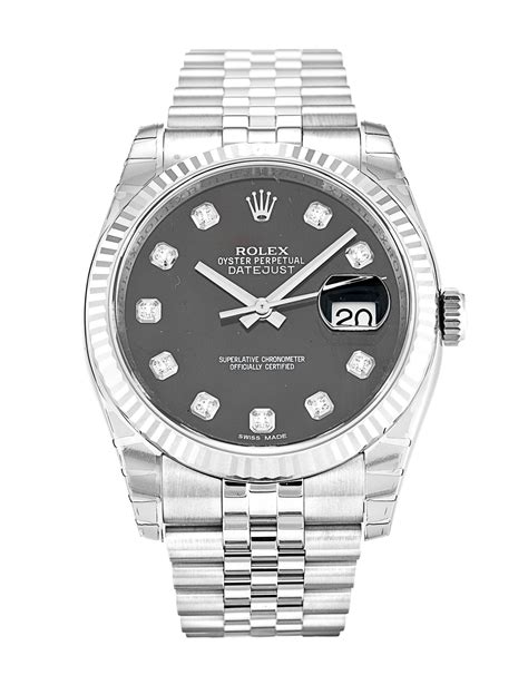 Replica Rolex Datejust Black Dial Diamond Markers 116234 36mm