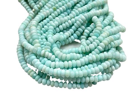 Mm Larimar Opal Natural Gemstone Rondell Shape Beads Strand Real