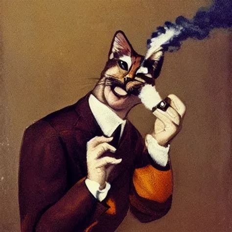 A Gay Cat Smoking A Cigar Stable Diffusion Openart