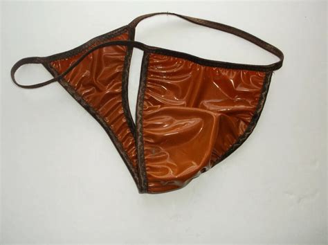 Mens Rio String Bikini Thong LATEX RUBBER Shiny Jelly Colors Fetish