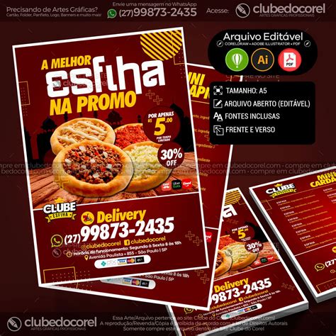 Panfleto Flyer Esfiha Cdr Ai Pdf Clube Do Corel