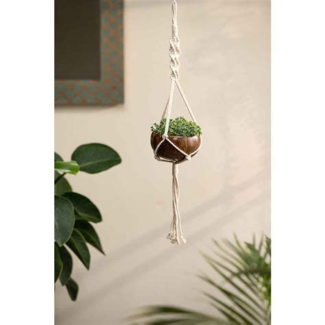 Thenga Coconut Shell Planter With Macram Hanger Myniwa