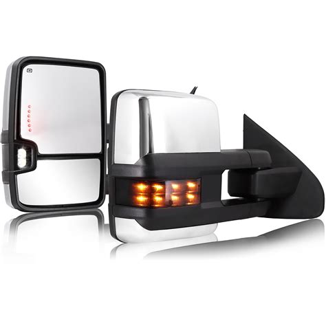 Sanooer Towing Mirrors Chrome For Chevy Silverado Gmc Sierra