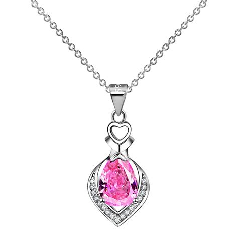 Duhgbne Diamond Necklace Woman Beating Dazzling Diamond Pendant Diamond