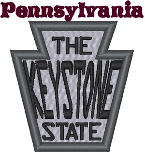 Pennsylvania: The Keystone State Embroidery Design | WindstarEmbroidery.com